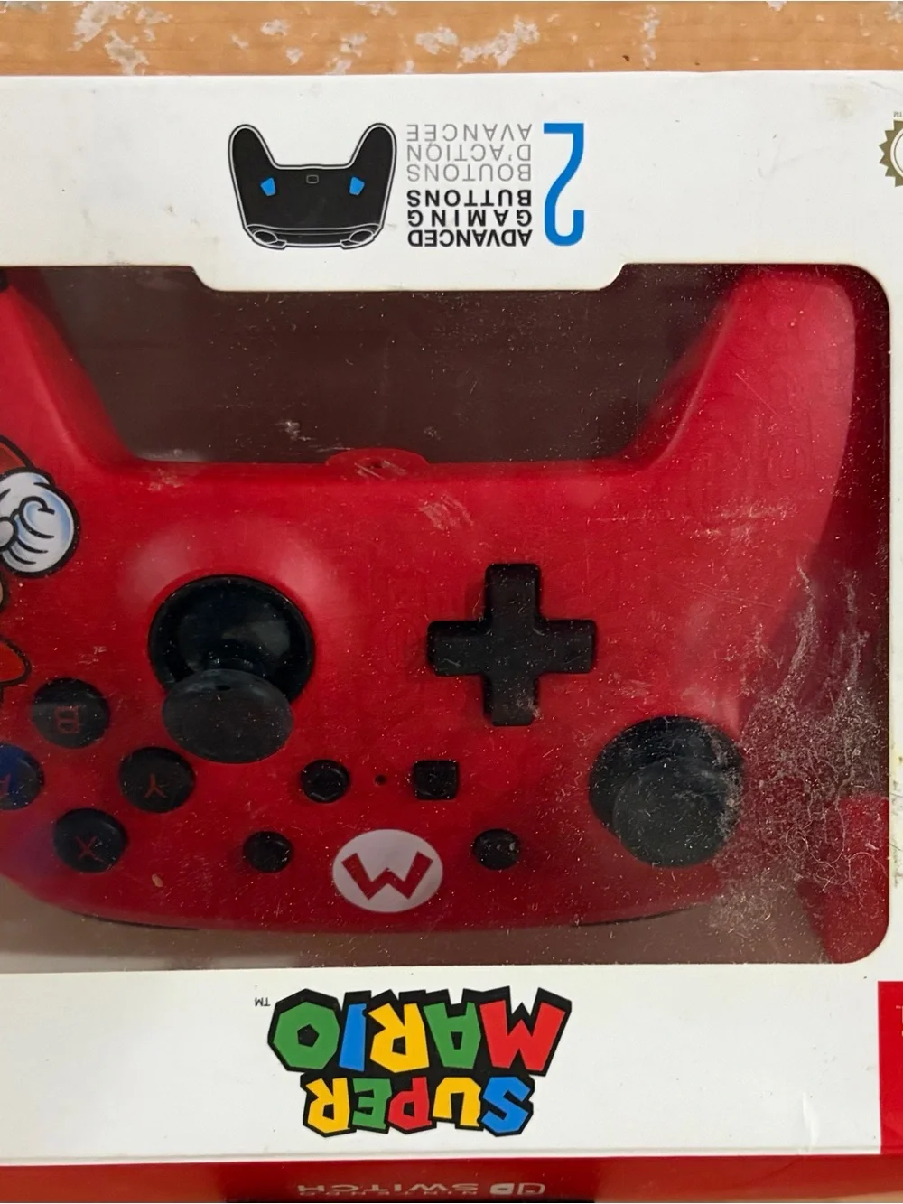 Nintendo Red Super Mario Wireless Controller with Black Buttons